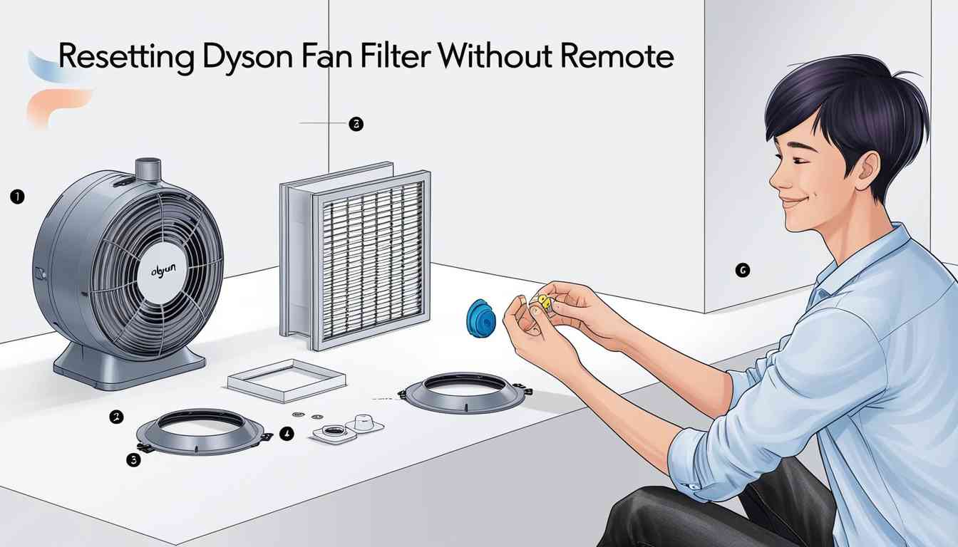 How to reset dyson fan filter without remote 